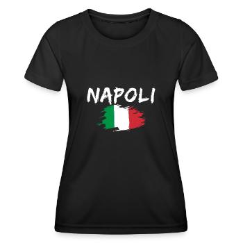 Naples Italie Drapeau Naples - T-shirt sport Femme - noir - Devant - AI Model Female 172 light (172cm)