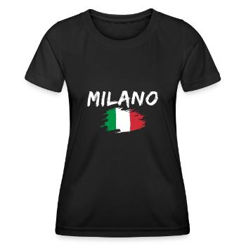 Milan, Italie, Drapeau, Milan - T-shirt sport Femme - noir - Devant - AI Model Female 172 light (172cm)