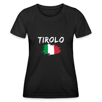 Tirolo Italie Drapeau Tyrol du Sud - T-shirt sport Femme - noir - Devant - AI Model Female 172 light (172cm)