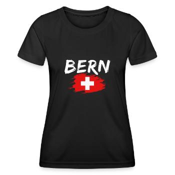 Bern Switzerland Flag - Women's Functional T-Shirt - black - Front - AI Model Female 172 light (172cm)