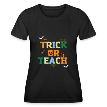Trick or Teach Lehrer Halloween Geschenk - Frauen Funktions-T-Shirt - Schwarz - Vorne - AI Model Female 172 light (172cm)