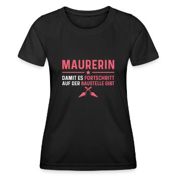 Maurermeisterin Humor Handwerk Maurerin - Frauen Funktions-T-Shirt - Schwarz - Vorne - AI Model Female 172 light (172cm)