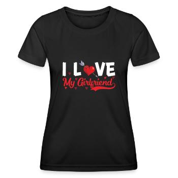 J'aime Ma Copine Cadeau Saint Valentin Amour Love - T-shirt sport Femme - noir - Devant - AI Model Female 172 light (172cm)