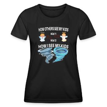 Wie andere meine Kinder sehen - Frauen Funktions-T-Shirt - Schwarz - Vorne - AI Model Female 172 light (172cm)