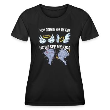 Wie andere meine Kinder sehen - Frauen Funktions-T-Shirt - Schwarz - Vorne - AI Model Female 172 light (172cm)