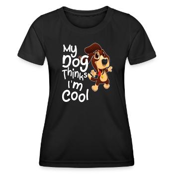 Mon chien pense que je suis cool - T-shirt sport Femme - noir - Devant - AI Model Female 172 light (172cm)