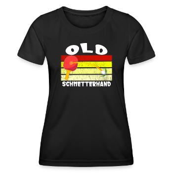 Old Butterfly Hand Table Tennis Design - Women's Functional T-Shirt - black - Front - AI Model Female 172 light (172cm)