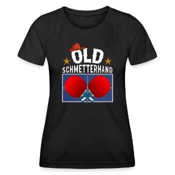 Old Butterfly Hand Table Tennis Design - Women's Functional T-Shirt - black - Front - AI Model Female 172 light (172cm)