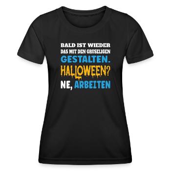 Bientôt, ce sera à nouveau celui avec les figures effrayantes - T-shirt sport Femme - noir - Devant - AI Model Female 172 light (172cm)
