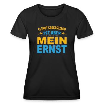 Sounds sarcastic, but I'm serious - Women's Functional T-Shirt - black - Front - AI Model Female 172 light (172cm)