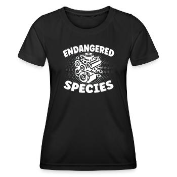 Espèces menacées - Conception de la combustion des moteurs - T-shirt sport Femme - noir - Devant - AI Model Female 172 light (172cm)