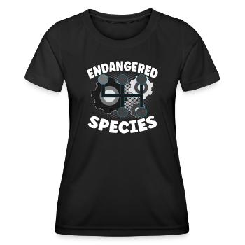 Espèces menacées - Conception de la combustion des moteurs - T-shirt sport Femme - noir - Devant - AI Model Female 172 light (172cm)