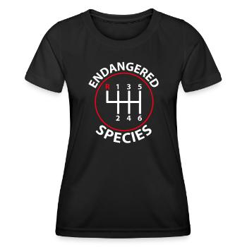 Espèces menacées - Conception de la combustion des moteurs - T-shirt sport Femme - noir - Devant - AI Model Female 172 light (172cm)