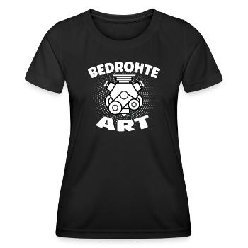 Bedrohte Art - Verbrennungsmotor Auto Design - Frauen Funktions-T-Shirt - Schwarz - Vorne - AI Model Female 172 light (172cm)