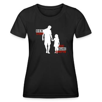 Der Chef die wahre Chefin Papa & Tochter - Frauen Funktions-T-Shirt - Schwarz - Vorne - AI Model Female 172 light (172cm)