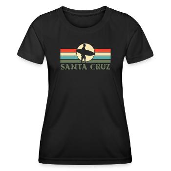 Santa Cruz CA Kalifornien - Frauen Funktions-T-Shirt - Schwarz - Vorne - AI Model Female 172 light (172cm)