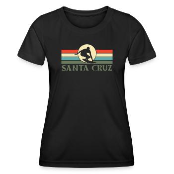 Santa Cruz CA Kalifornien - Frauen Funktions-T-Shirt - Schwarz - Vorne - AI Model Female 172 light (172cm)
