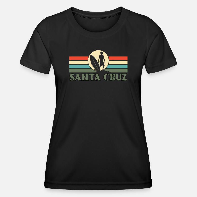 Santa Cruz, CA, California - Women's Functional T-Shirt - black