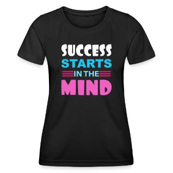 Le succès commence dans l’ - T-shirt sport Femme - noir - Devant - AI Model Female 172 light (172cm)