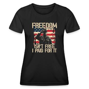 Freedom isn't fee - I paid for it - Army Soldat - Women's Functional T-Shirt - black - Front - AI Model Female 172 light (172cm)