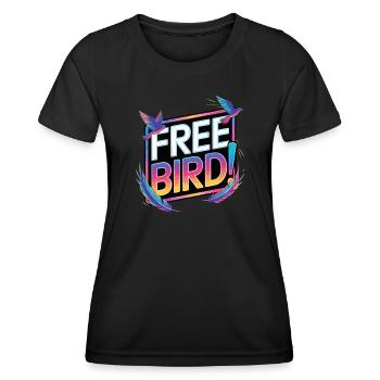 Free Bird - frei wie ein Vogel - T-shirt sport Femme - noir - Devant - AI Model Female 172 light (172cm)