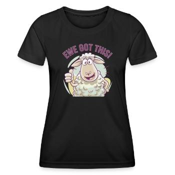 Ewe Got This - Frauen Funktions-T-Shirt - Schwarz - Vorne - AI Model Female 172 light (172cm)