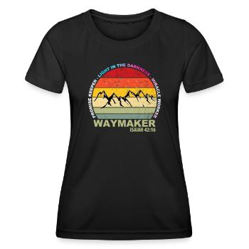 Waymaker Gardien de la promesse Faiseur de miracles Christian - T-shirt sport Femme - noir - Devant - AI Model Female 172 light (172cm)