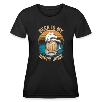 Beer is my happy Juice - Women's Functional T-Shirt - black - Front - AI Model Female 172 light (172cm)