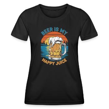Beer is my happy Juice - Women's Functional T-Shirt - black - Front - AI Model Female 172 light (172cm)