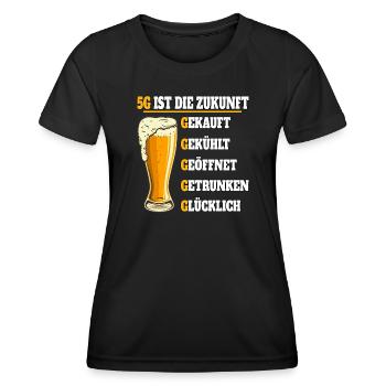 La 5G est la bière du futur - T-shirt sport Femme - noir - Devant - AI Model Female 172 light (172cm)