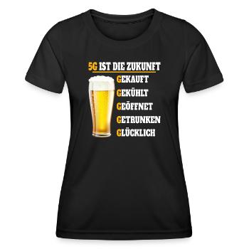 5G ist die Zukunft Bier - Frauen Funktions-T-Shirt - Schwarz - Vorne - AI Model Female 172 light (172cm)