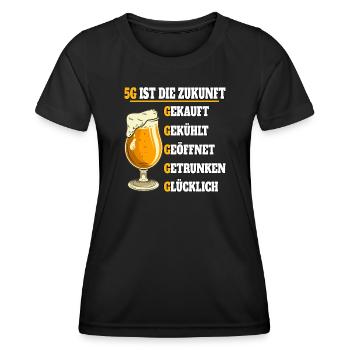 5G ist die Zukunft Bier - Frauen Funktions-T-Shirt - Schwarz - Vorne - AI Model Female 172 light (172cm)