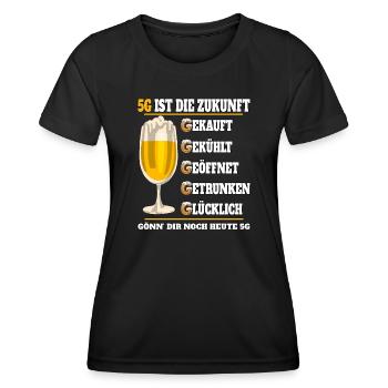 5G ist die Zukunft Bier - Frauen Funktions-T-Shirt - Schwarz - Vorne - AI Model Female 172 light (172cm)