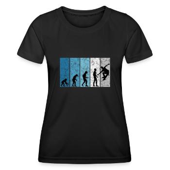 Skateboarder Skateboard Skater Skate Evolution - T-shirt sport Femme - noir - Devant - AI Model Female 172 light (172cm)