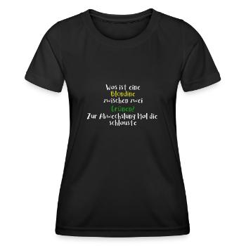 Was ist eine Blondine zwischen Grünen | Die Schlau - Frauen Funktions-T-Shirt - Schwarz - Vorne - AI Model Female 172 light (172cm)