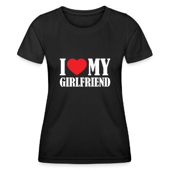 Ich liebe meine Freundin Valentinstag Paar Liebe - Frauen Funktions-T-Shirt - Schwarz - Vorne - AI Model Female 172 light (172cm)