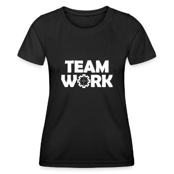 The team work - Women's Functional T-Shirt - black - Front - AI Model Female 172 light (172cm)