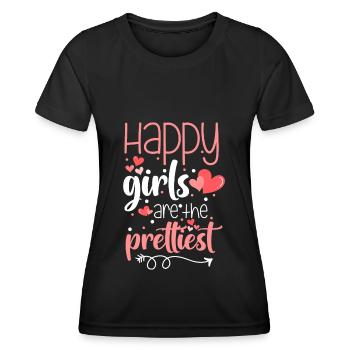 Bonheur Joie Argent Optimisme - T-shirt sport Femme - noir - Devant - AI Model Female 172 light (172cm)