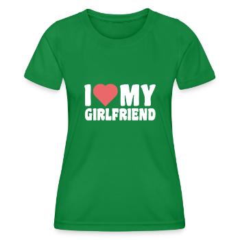 Ich liebe meine Freundin Ich liebe meine Freundin Valentinstag - Frauen Funktions-T-Shirt - Kelly Green - Vorne - AI Model Female 172 dark (172cm)