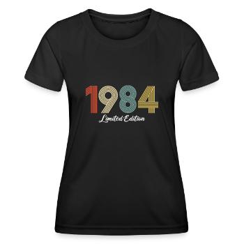 Original Anniversary 1984 Legendary Vintage - Women's Functional T-Shirt - black - Front - AI Model Female 172 light (172cm)