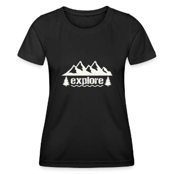 explore - Frauen Funktions-T-Shirt - Schwarz - Vorne - AI Model Female 172 light (172cm)