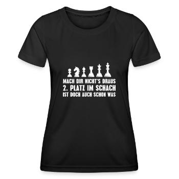 Schach 2. Platz Schachspieler Geschenkidee - Frauen Funktions-T-Shirt - Schwarz - Vorne - AI Model Female 172 light (172cm)
