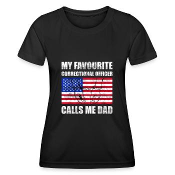 Gardien de prison Prison Police Cadeau - T-shirt sport Femme - noir - Devant - AI Model Female 172 light (172cm)