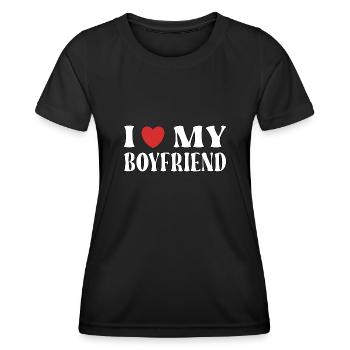 J’aime mon copain - T-shirt sport Femme - noir - Devant - AI Model Female 172 light (172cm)