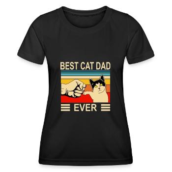 Best Cat Dad Ever Best Cats Dad Dad Kitten - Women's Functional T-Shirt - black - Front - AI Model Female 172 light (172cm)