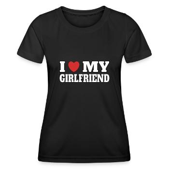 J’aime ma copine - T-shirt sport Femme - noir - Devant - AI Model Female 172 light (172cm)