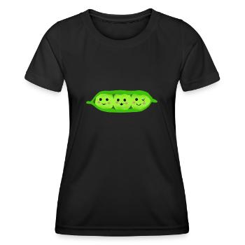three pea in a pod - Frauen Funktions-T-Shirt - Schwarz - Vorne - AI Model Female 172 light (172cm)