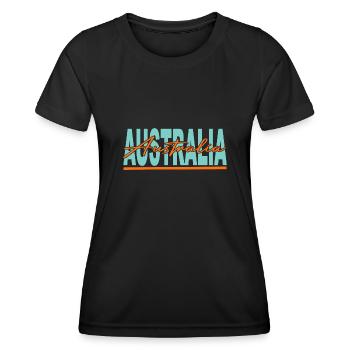 Australia - Women's Functional T-Shirt - black - Front - AI Model Female 172 light (172cm)