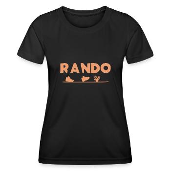 RANDONNER, C'EST LE PIED ! (randonnée, trek) - T-shirt sport Femme - noir - Devant - AI Model Female 172 light (172cm)