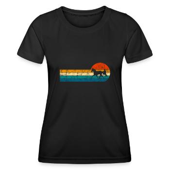 Trotteur trotter dans un style rétro ou vintage - T-shirt sport Femme - noir - Devant - AI Model Female 172 light (172cm)
